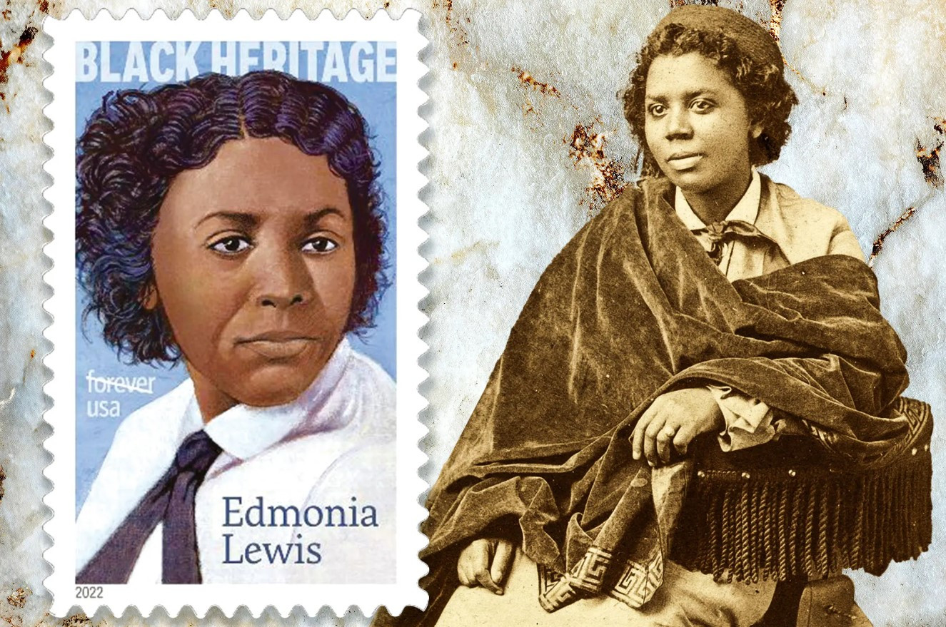 Hình ảnh nhà điêu khắc Edmonia Lewis trên tem thư. Ảnh: Grunge.