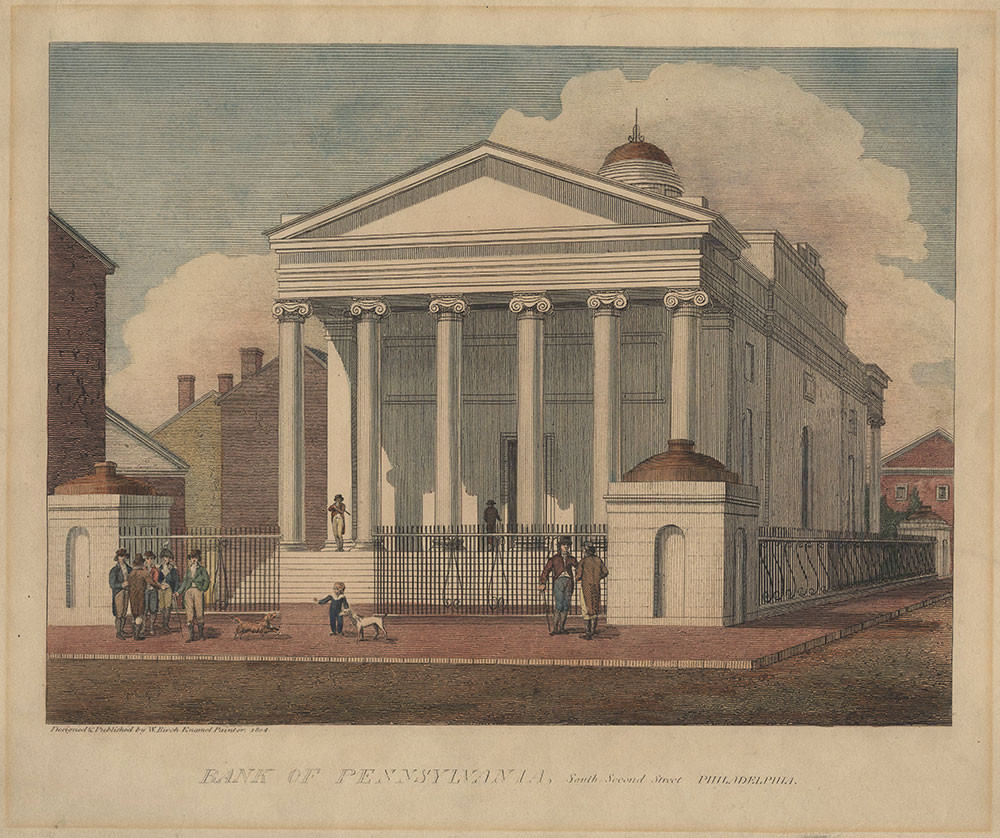 Tòa nhà Ngân hàng Pennsylvania do Benjamin Henry Latrobe thiết kế. Khắc bởi William Birch. Ảnh: Grunge.