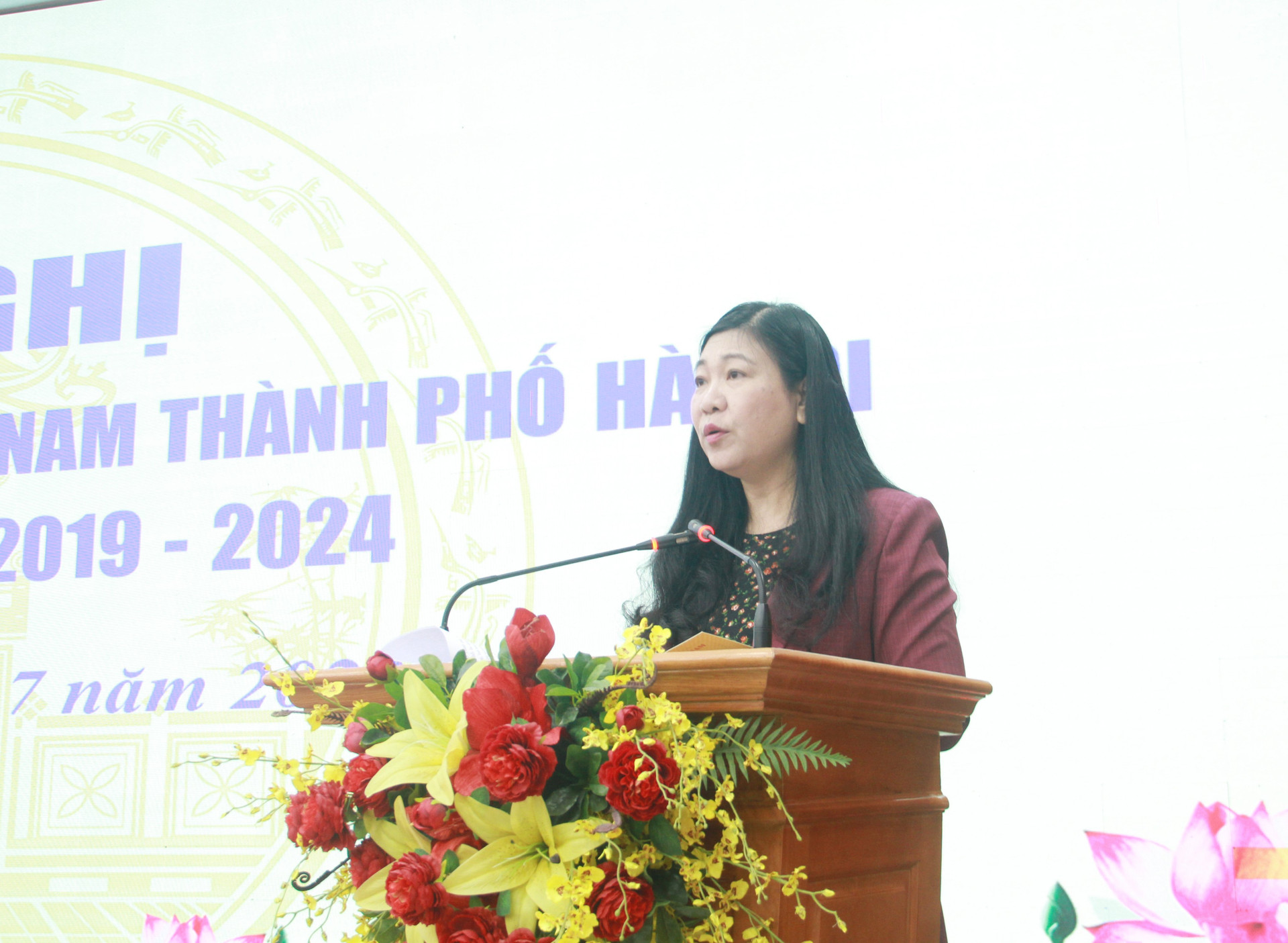 Chủ tịch Nguyễn Lan Hương phát biểu tại hội nghị.