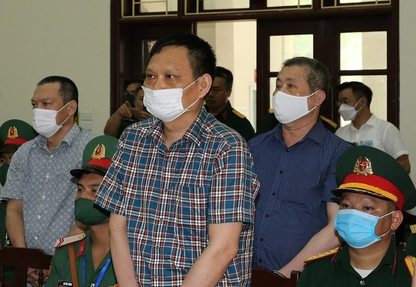 Cựu tư lệnh ngành CSB Lê Xuân Thanh tại tòa. Ảnh: Thông tấn Quân sự