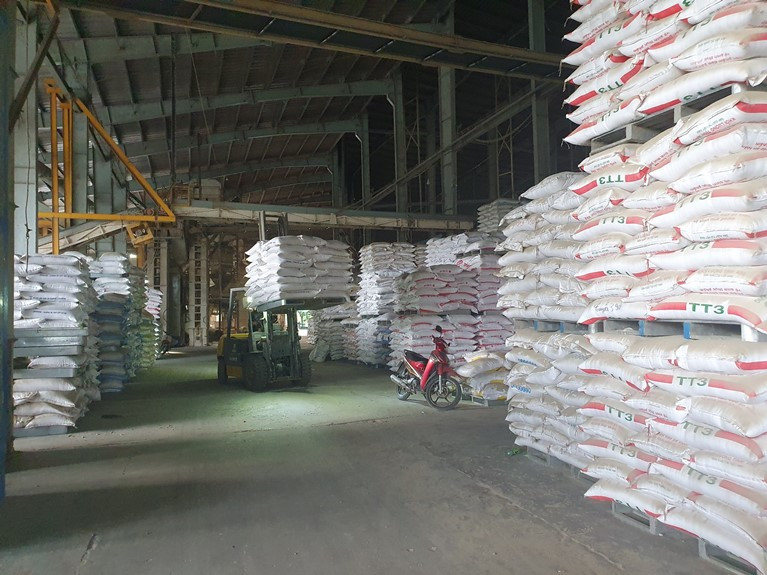 Nhà máy chế biến lúa gạo của Công ty Đức Thành (tỉnh Tiền Giang).