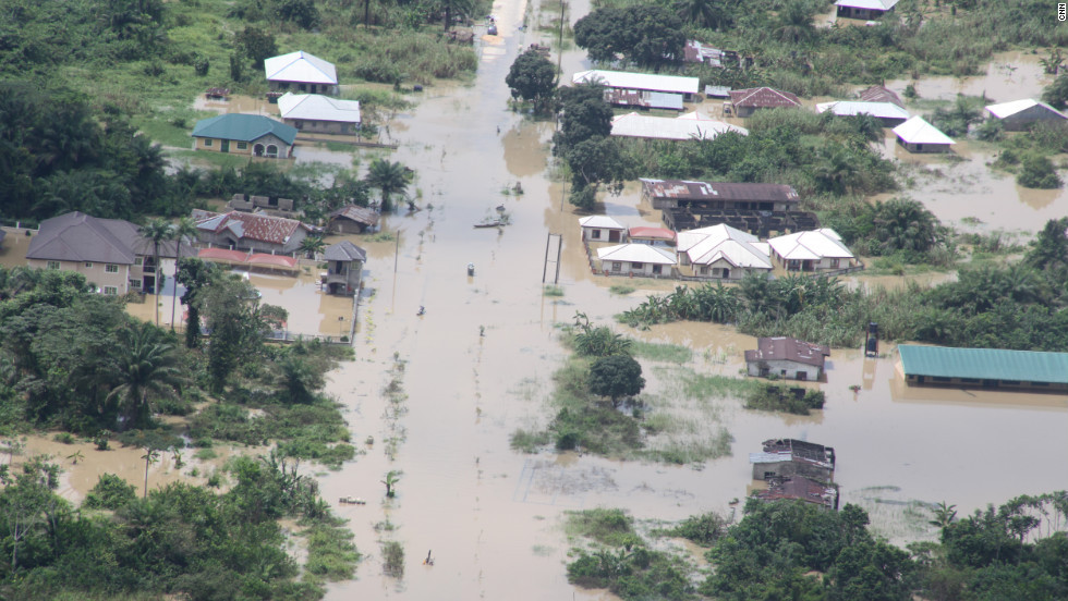 Trận lũ lụt ở bang Jigawa, miền bắc Nigeria. Ảnh: CNN.