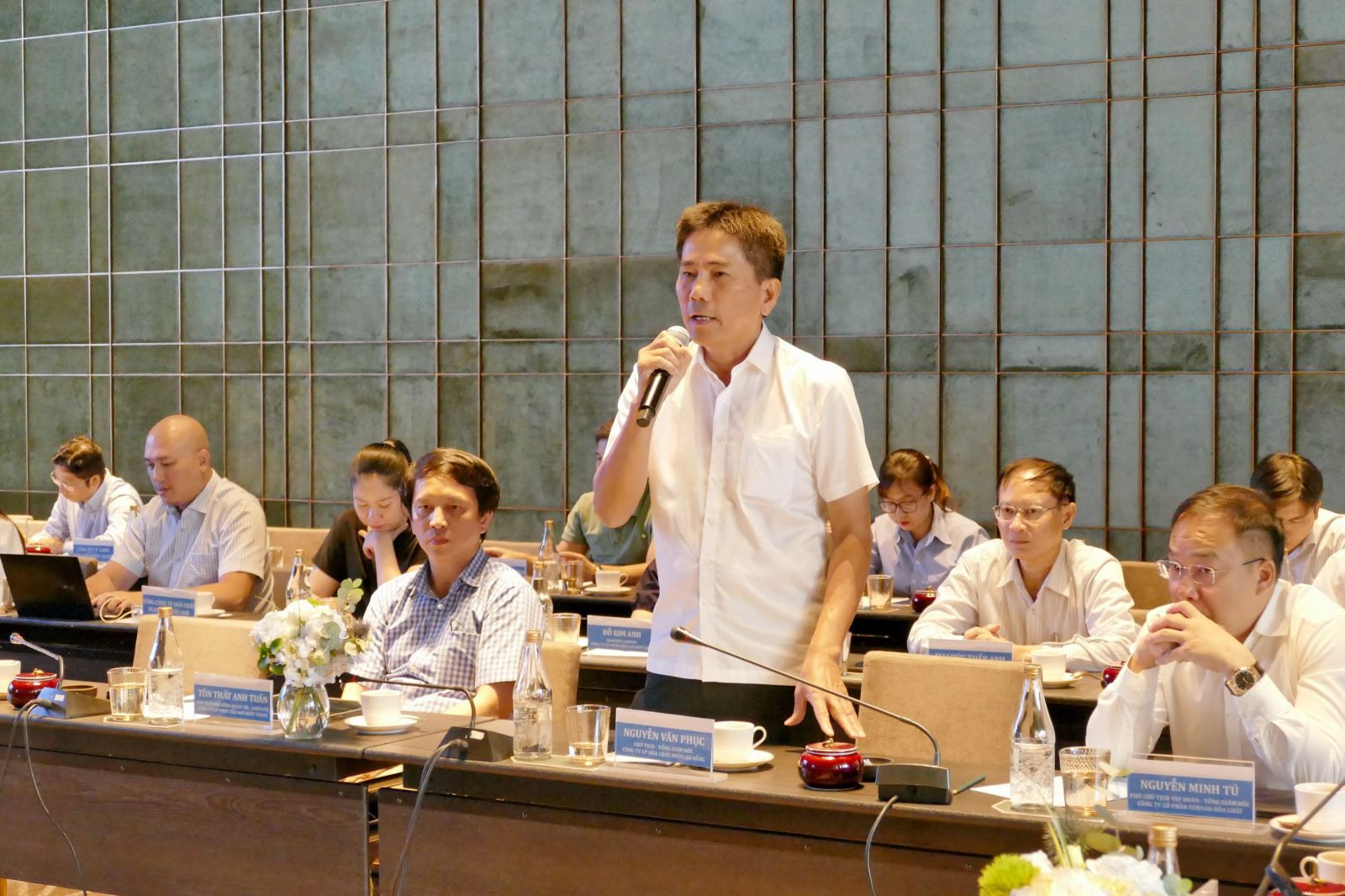 Ông Nguyễn Văn Phục - Chủ tịch, Tổng Giám đốc Công ty P&C Đà Nẵng phát biểu tại hội thảo.