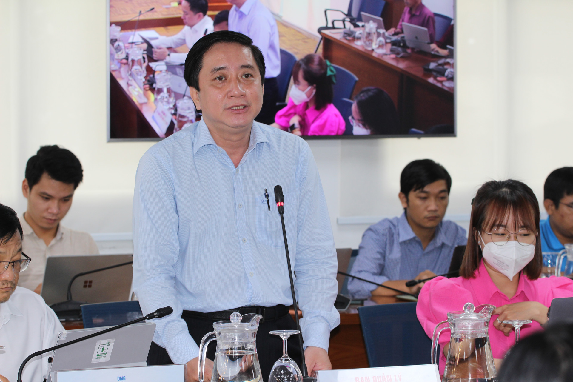Ông Lê Minh Hải thông tin về an toàn bia, rượu tại cuộc họp báo chiều ngày 18/8.