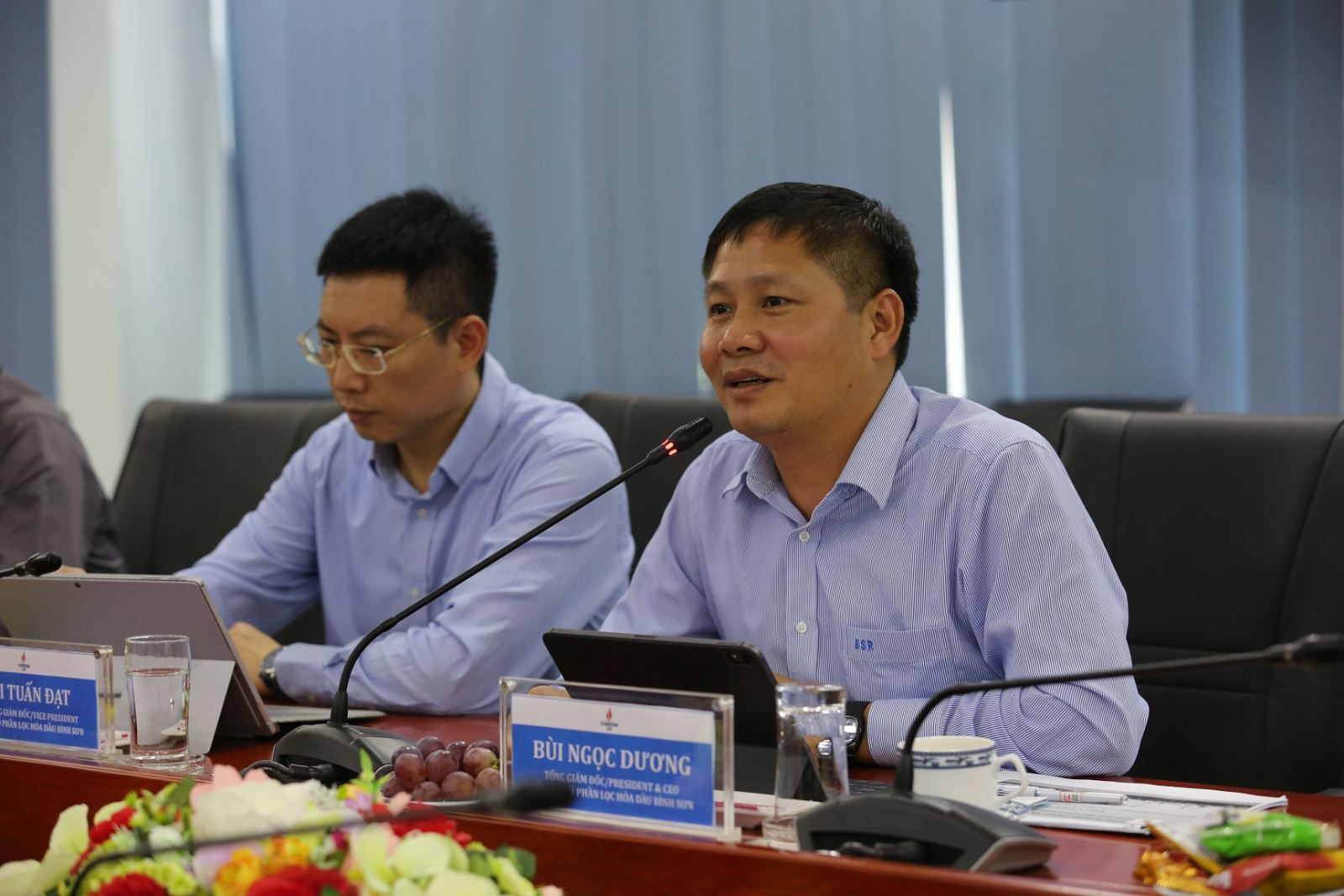 Tổng Giám đốc BSR Bùi Ngọc Dương phát biểu tại buổi làm việc.