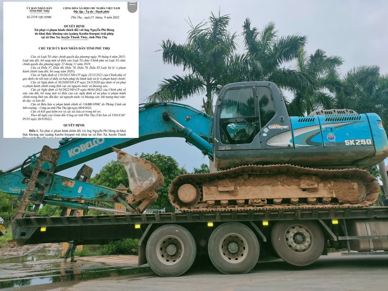 Với hành vi khai thác khoáng sản trái phép, Nguyễn Phi Hùng đã bị xử phạt với số tiền hơn 4,5 tỷ đồng