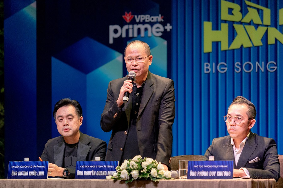 Ông Nguyễn Quang Minh, Chủ tịch HĐQT, Tổng giám đốc Cát Tiên Sa phát biểu tại cuộc họp báo.