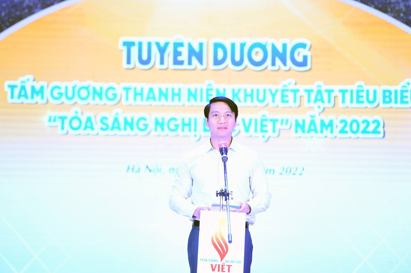 Ông Nguyễn Ngọc Lương, Bí thư thường trực Trung ương Đoàn, Chủ tịch Trung ương Hội Liên hiệp Thanh niên Việt Nam phát biểu.