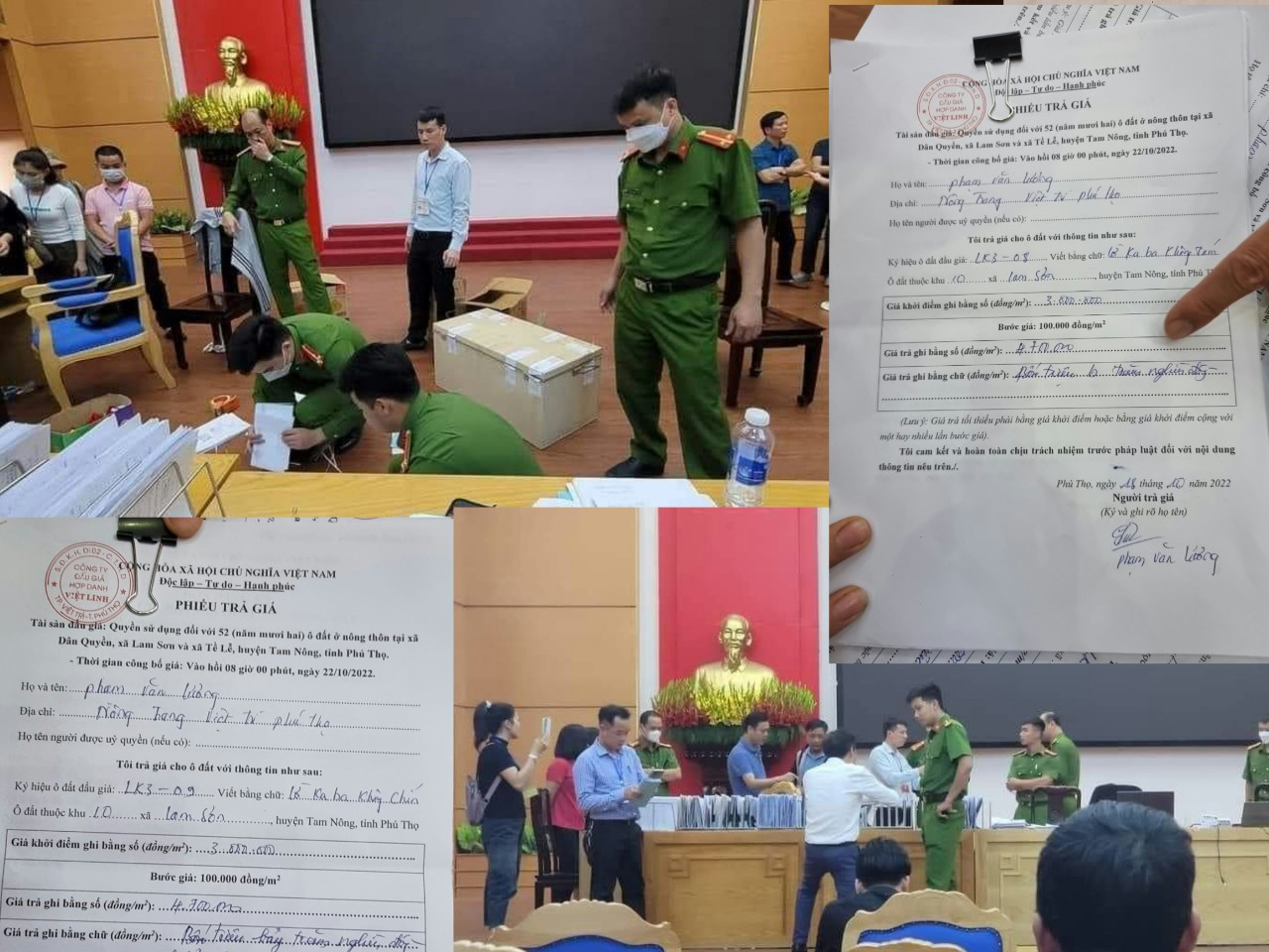 Trước những dấu hiệu bất thường trong đấu giá, UBND huyện Tam Nông đã ra thông báo chấm dứt hợp đồng với Công ty đấu giá hợp danh Việt Linh, đồng thời trả lại tiền mua hồ sơ và đặt trước của khách hàng