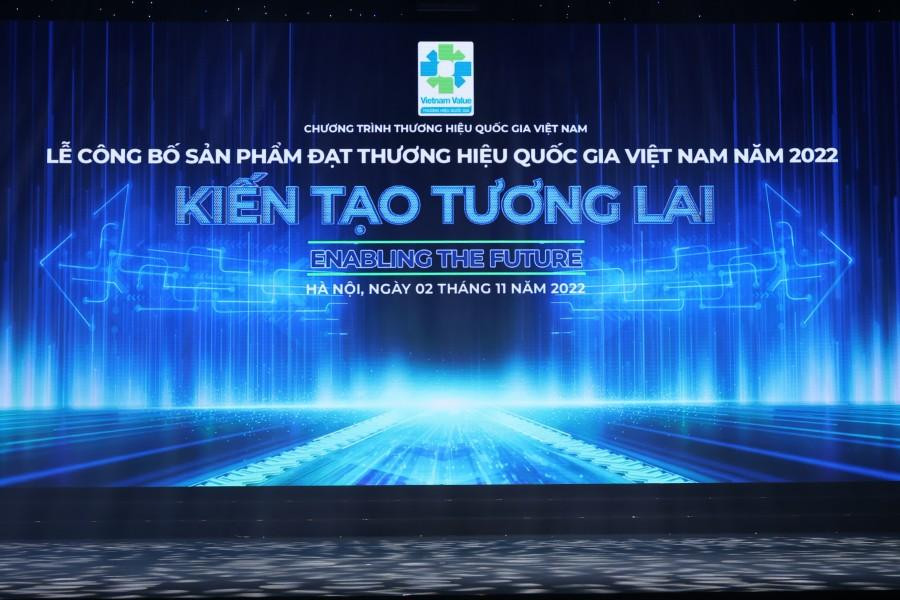 Lễ công bố sản phẩm đạt thương hiệu quốc gia Việt Nam 2022.