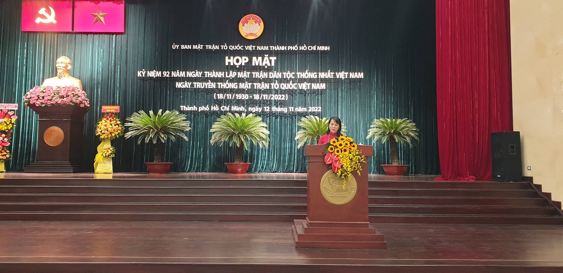 Chủ tịch UB MTTQ Việt Nam TP HCM  Trần Kim Yến phát biểu tại Hội nghị.