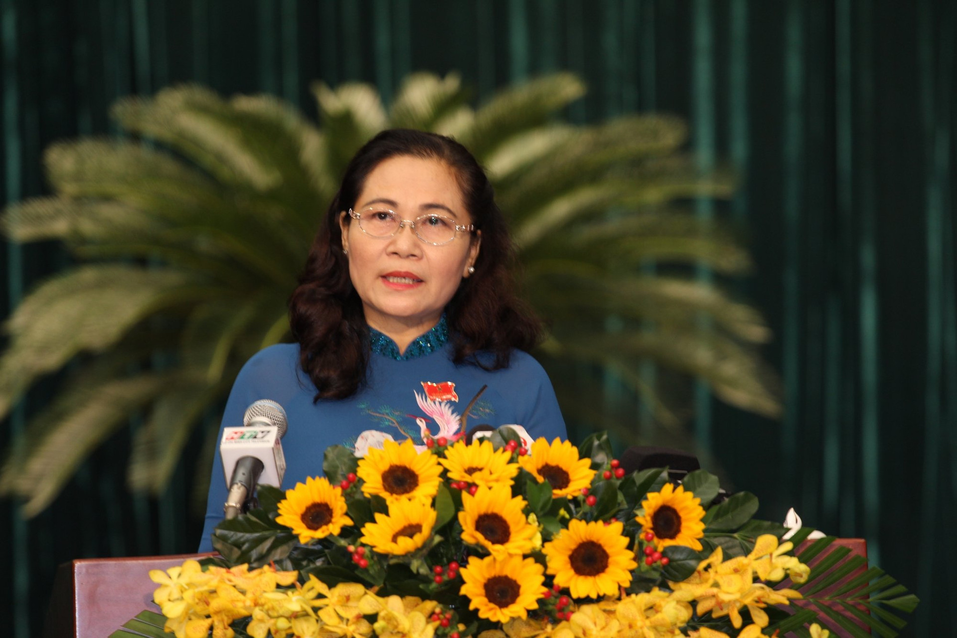 Bà Nguyễn Thị Lệ phát biểu khai mạc kỳ họp.