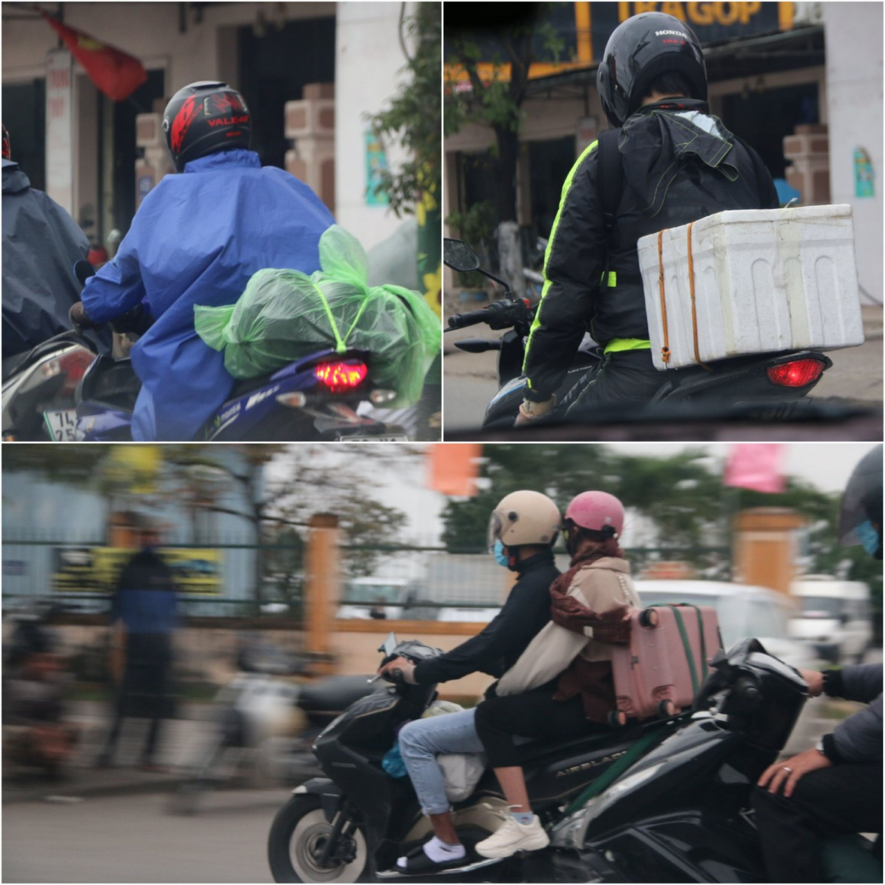 Nhiều người lựa chọn xe máy làm phương tiện di chuyển về quê đón Tết.