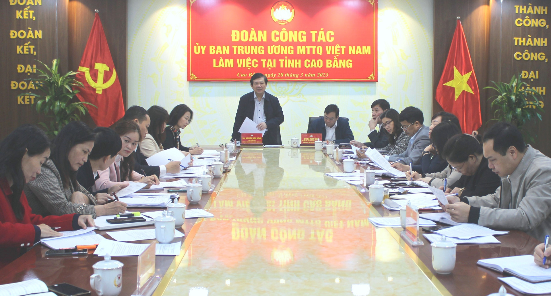 Phó Chủ tịch Ủy ban Trung ương MTTQ Việt Nam Nguyễn Hữu Dũng phát biểu kết luận buổi kiểm tra.