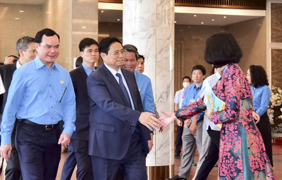 Thủ tướng Chính phủ Phạm Minh Chính dự lễ phát động Tháng Công nhân và An toàn vệ sinh lao động.