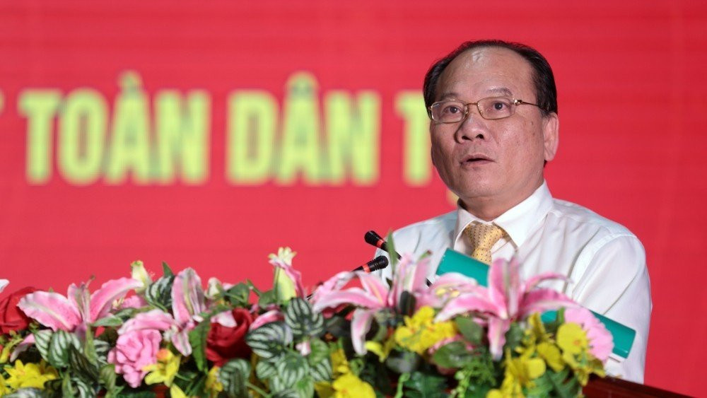 Ông Trần Công Thắng, Chủ tịch Ủy ban MTTQ tỉnh Bắc Giang phát biểu tại hội nghị.