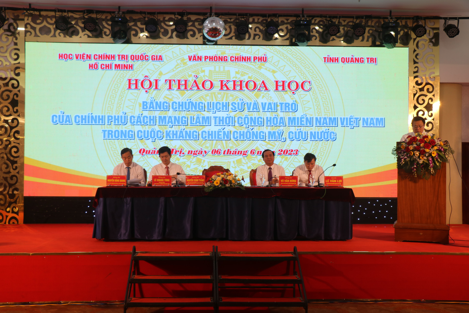 Trong đó, Hội thảo “Bằng chứng lịch sử và vai trò của Chính phủ Cách mạng lâm thời Cộng hòa miền Nam Việt Nam trong cuộc kháng chiến chống Mỹ, cứu nước” được tỉnh Quảng Trị phối hợp với Học viện Chính trị quốc gia Hồ Chí Minh và Văn phòng Chính phủ tổ chức tổ chức vào ngày 6/6 vừa qua, tại TP Đông Hà.