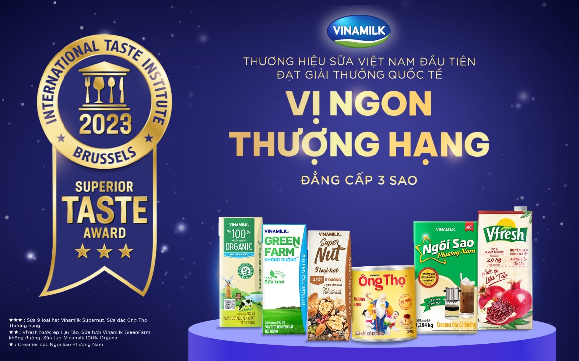 Vinamilk “thắng lớn” tại giải thưởng Vị ngon thượng hạng - Superior Taste Award với loạt sản phẩm được gắn sao bởi các chuyên gia toàn cầu.