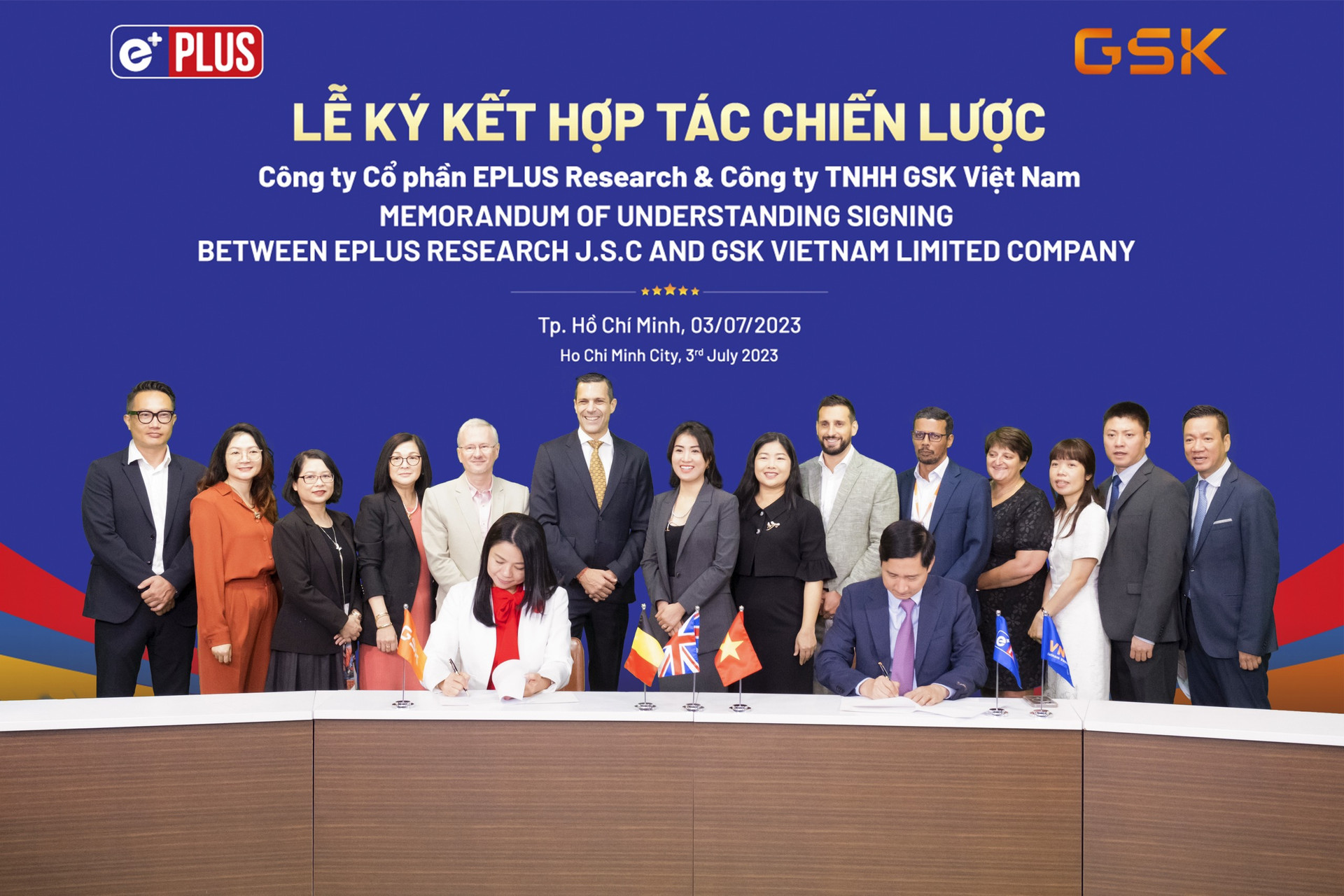 Lễ ký kết hợp tác chiến lược giữa GSK Việt Nam và EPLUS Research.