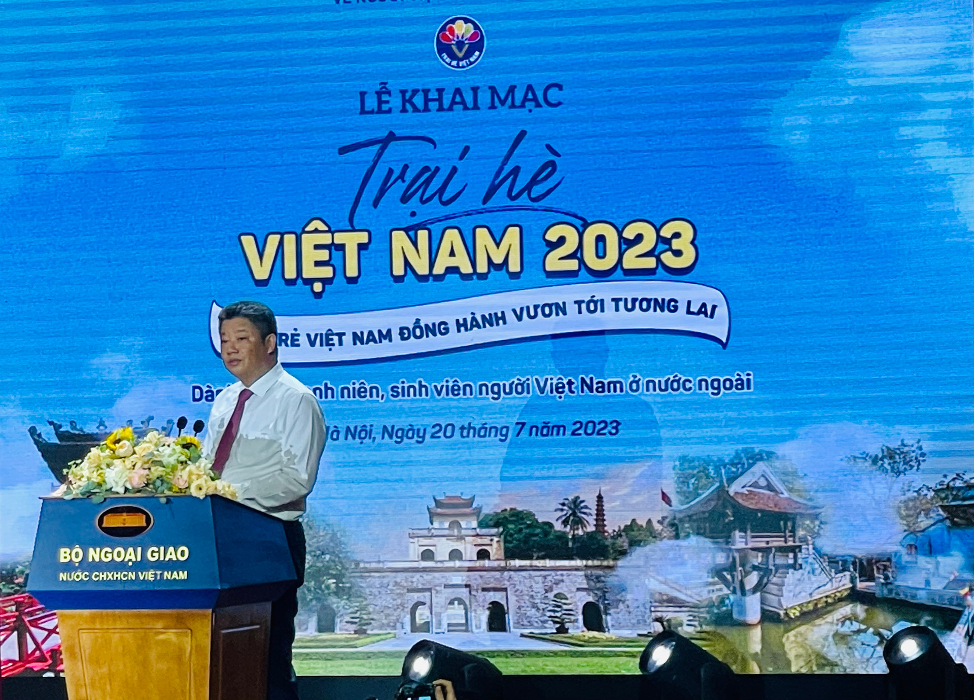 Ông Nguyễn Mạnh Quyền – Phó Chủ tịch UBND thành phố Hà Nội  phát biểu tại buổi lễ.