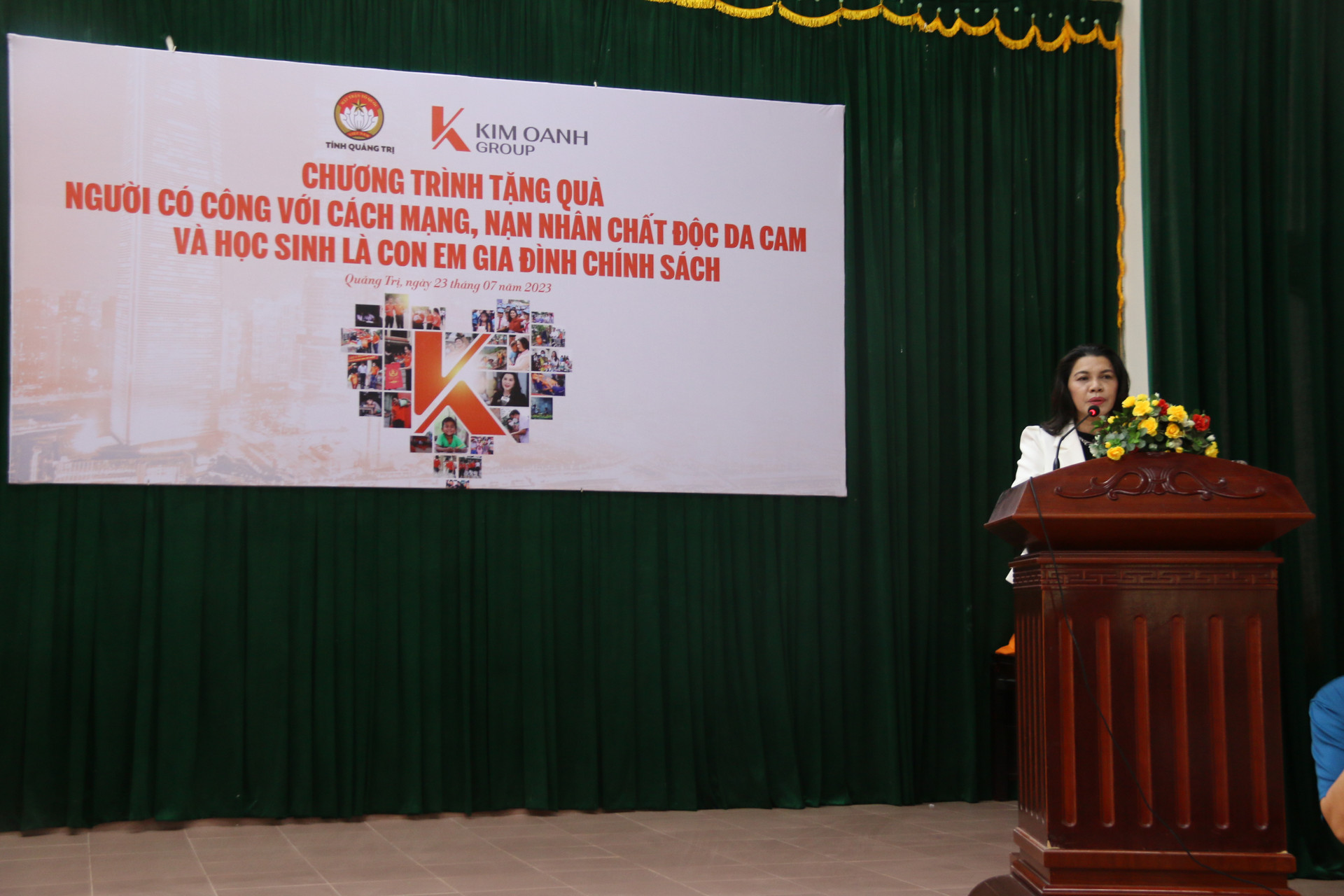 Bà Đặng Thị Kim Oanh phát biểu tại chương trình.