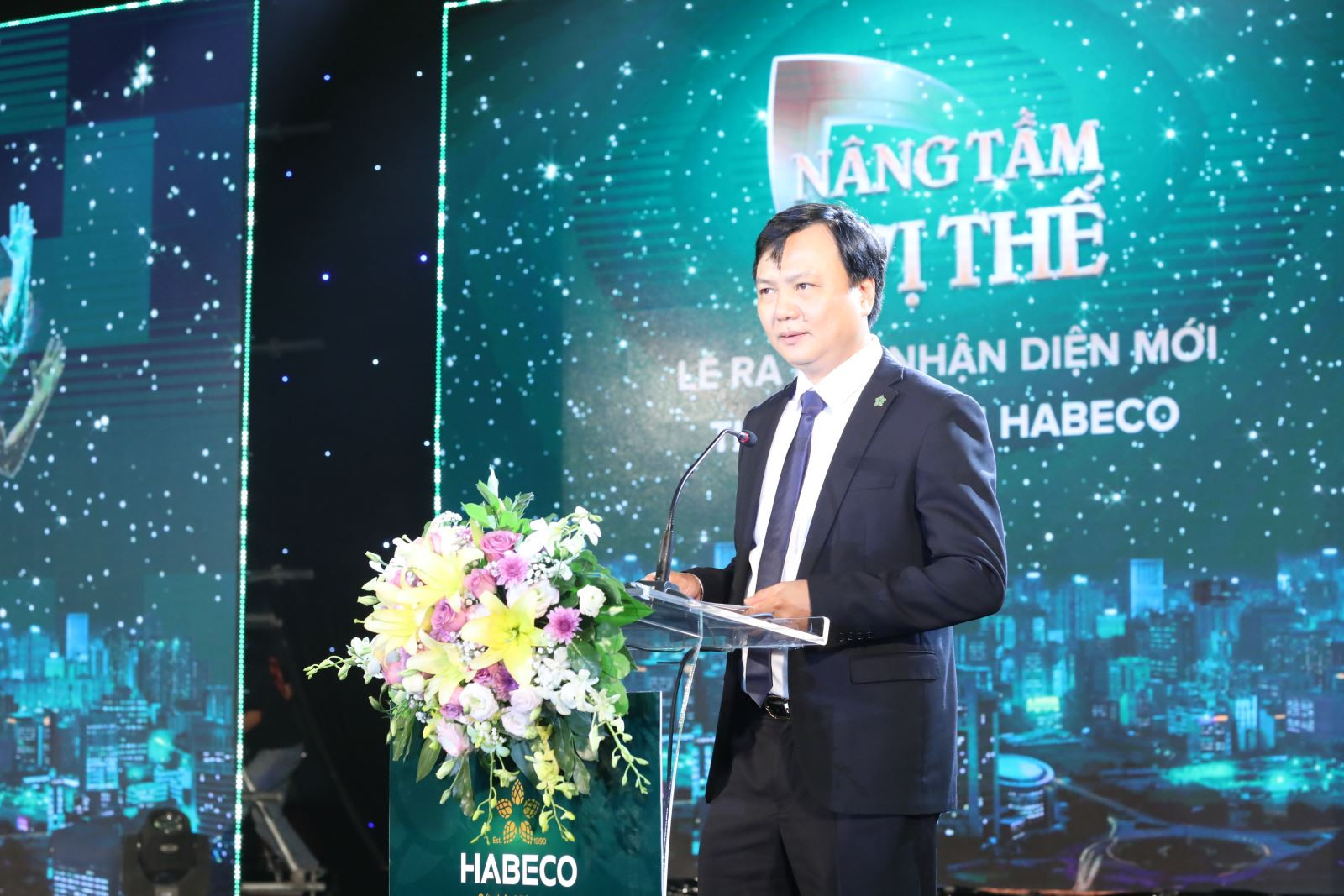 Ông Trần Đình Thanh- Chủ tịch HĐQT HABECO phát biểu tại một sự kiện.