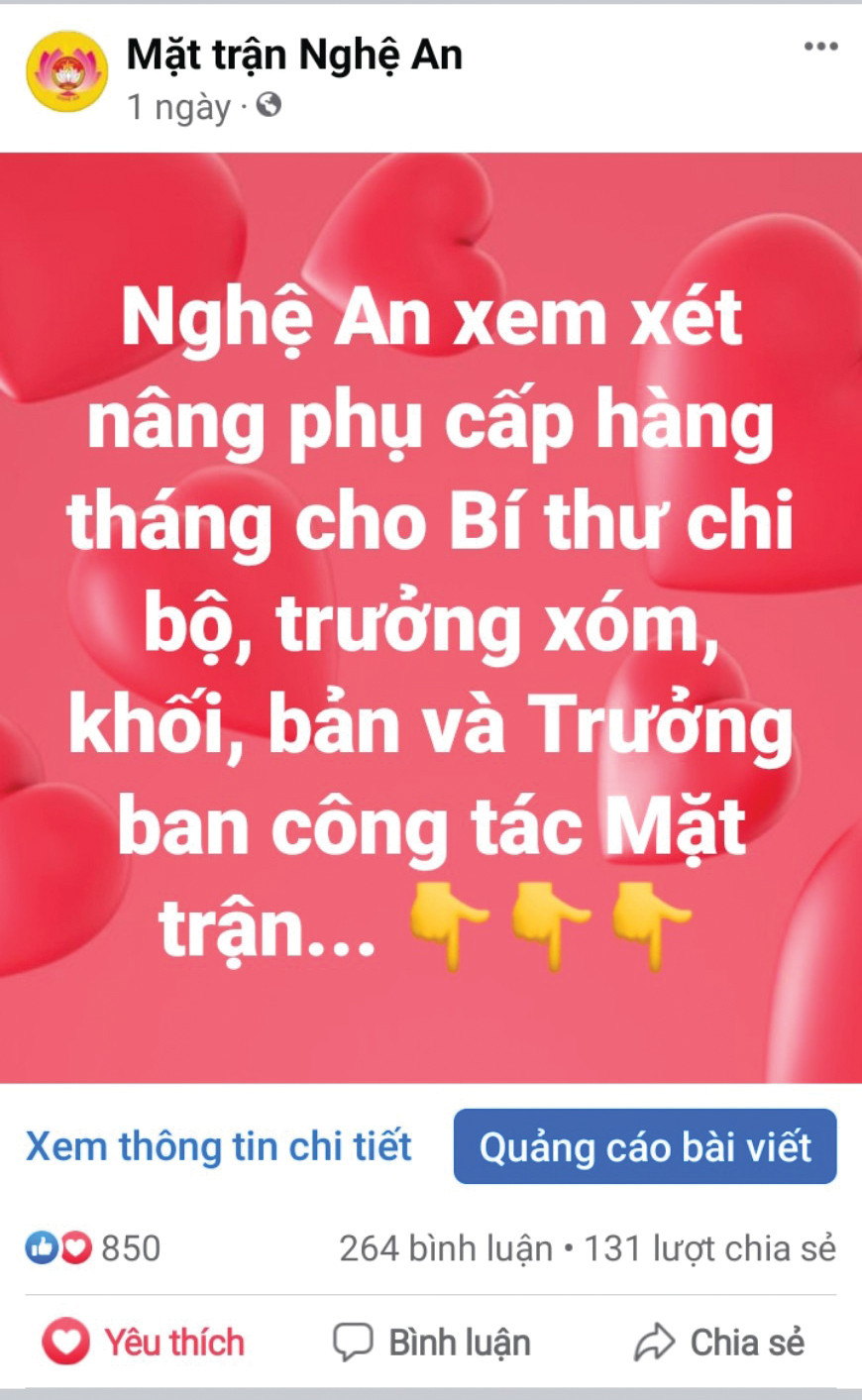 Mỗi nội dung được chuyển tải lên Trang Fanpage “Mặt trận Nghệ An” luôn nhận được hàng trăm lượt like, bình luận và chia sẻ của người dân, bạn đọc.