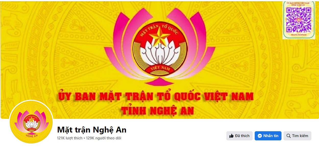 Tính đến cuối tháng 8/2023, Trang Fanpage “Mặt trận Nghệ An” đã có hơn 121 ngàn lượt thích và hơn 129 ngàn lượt người theo dõi.