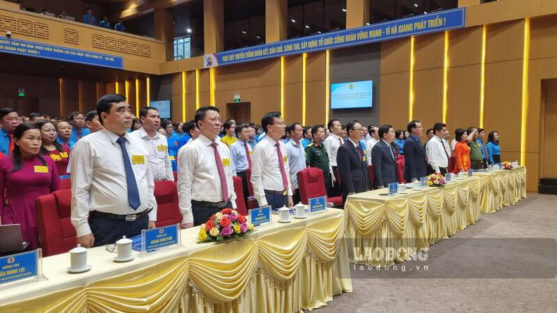 Các đại biểu dự Đại hội Công đoàn tỉnh Hà Giang lần thứ XVII.