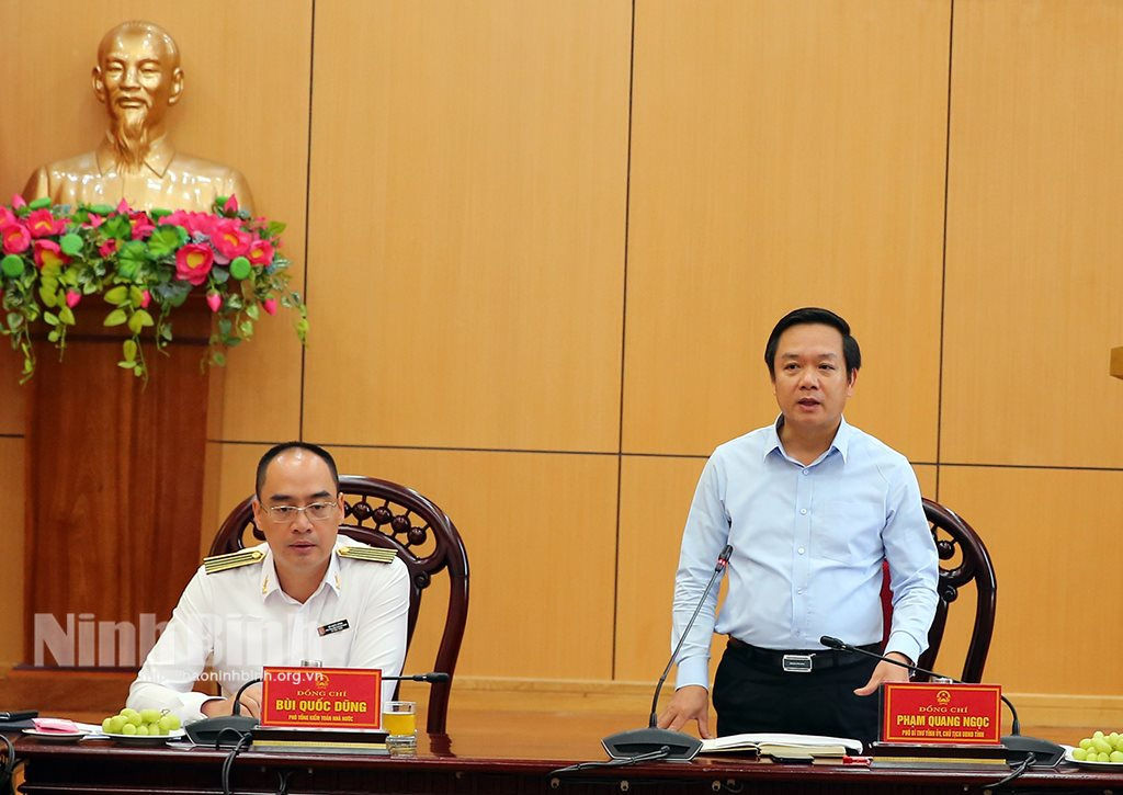 Chủ tịch UBND tỉnh Phạm Quang Ngọc phát biểu tại hội nghị. Ảnh: baokiemtoan.vn