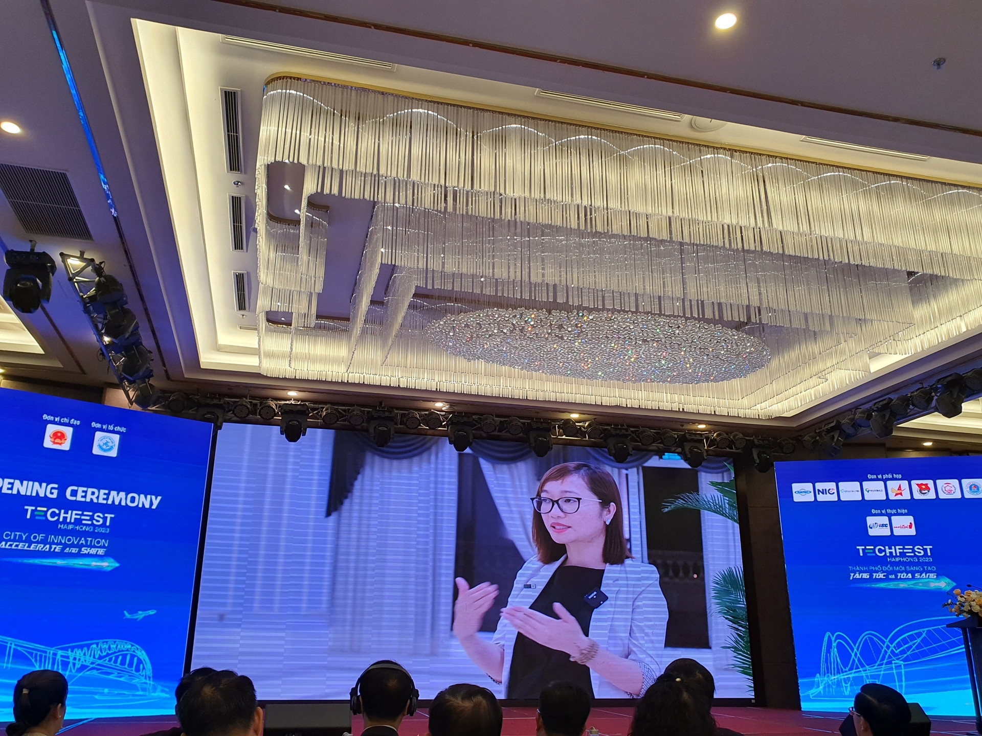 Bà Nguyễn Thị Liên, Giám đốc Kinh doanh Công ty Cổ phần Công nghệ Viindoo, chia sẻ tại sự kiện Techfest Haiphong 2023.