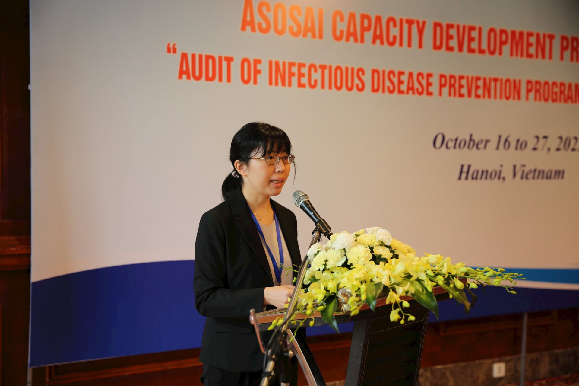 Bà Shiori Watanabe - đại diện Ủy Ban Kiểm toán Nhật Bản phát biểu tại hội thảo. Ảnh: T.HÀ