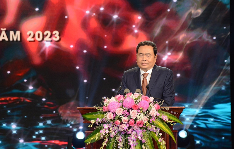 Ông Trần Thanh Mẫn, Ủy viên Bộ Chính trị, Phó chủ tịch Thường trực Quốc hội phát biểu tại chương trình.