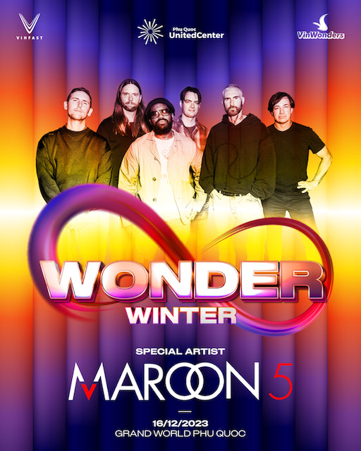Maroon 5 sẽ biểu diễn tại siêu nhạc hội 8Wonder ở Phú Quốc vào ngày 16/12 tới.