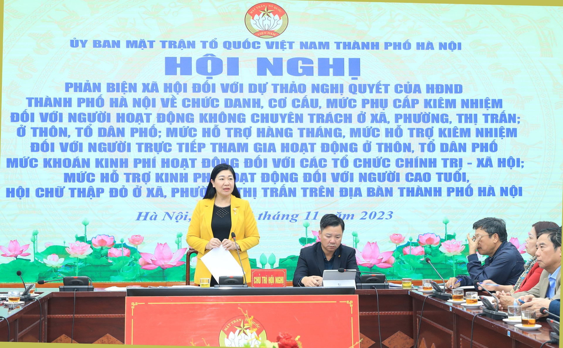 Bà Nguyễn Lan Hương, Chủ tịch Ủy ban MTTQ Việt Nam thành phố Hà Nội. 