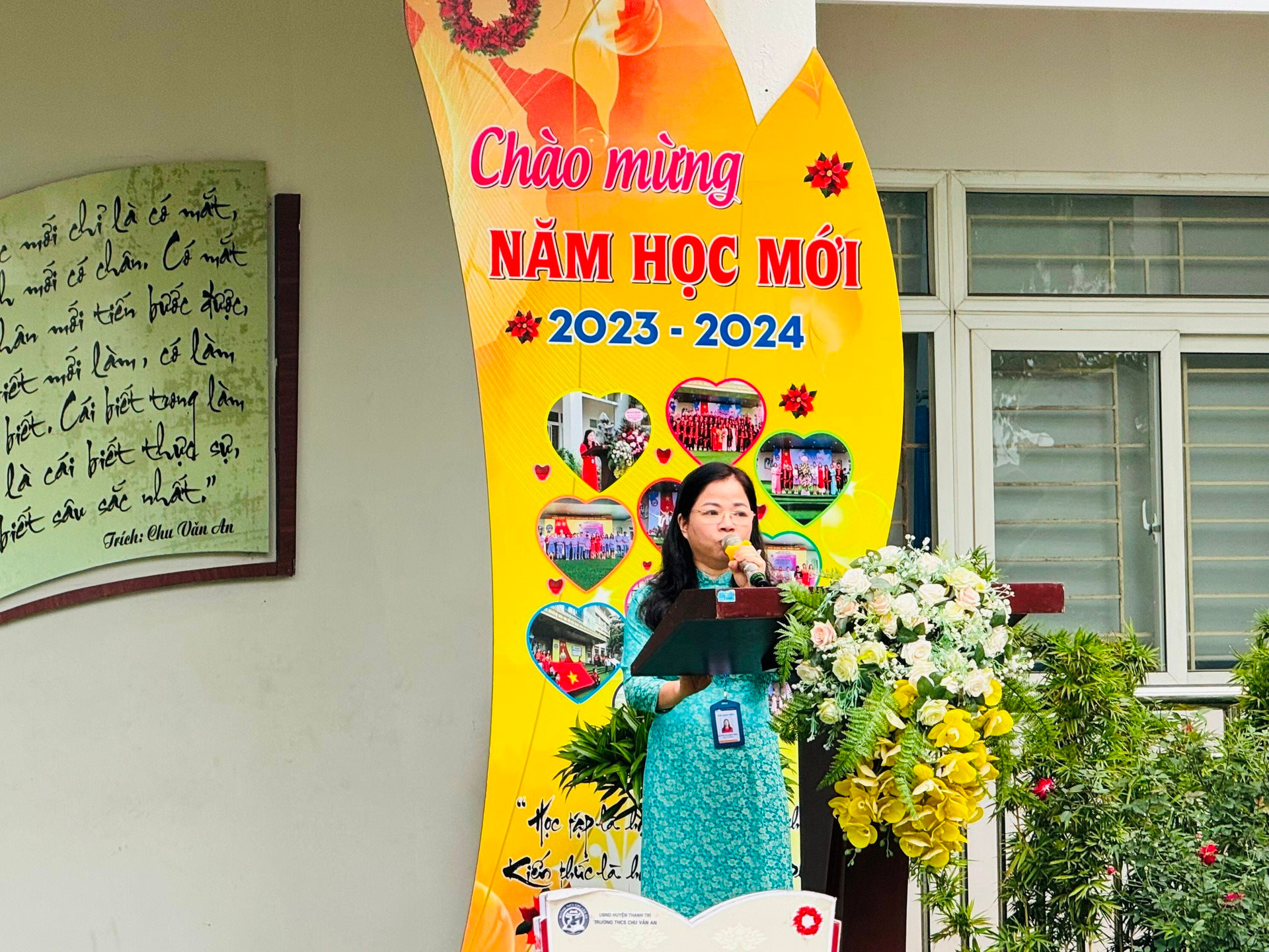 Cô giáo Nguyễn Thị Hồng Thịnh, Hiệu trưởng Trường THCS Chu Văn An (Thanh Trì, Hà Nội). Ảnh: NTCC.