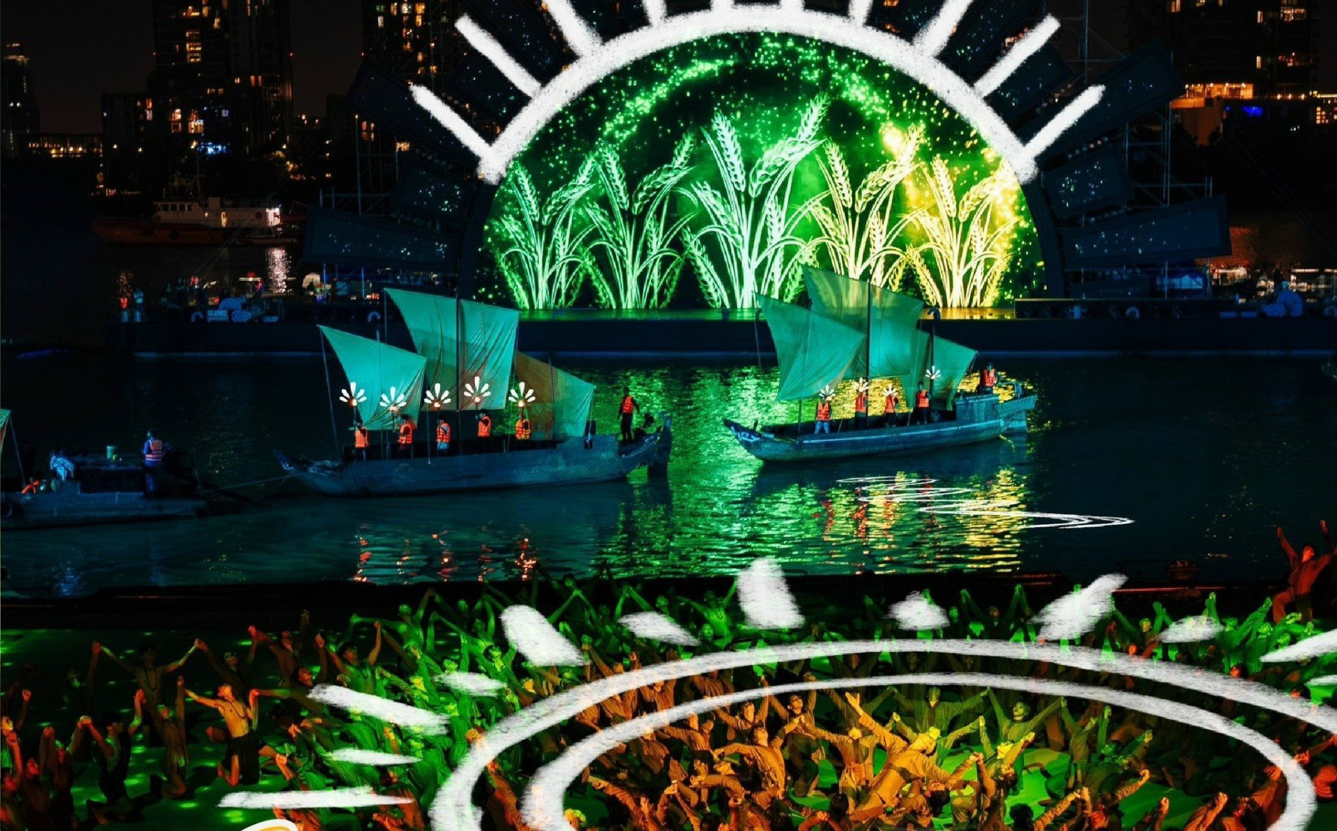 Chương trình nghệ thuật “Dòng sông kể chuyện” nằm trong khuôn khổ Lễ hội sông nước TPHCM lần thứ nhất năm 2023. (Ảnh: Sở Du lịch TP HCM).