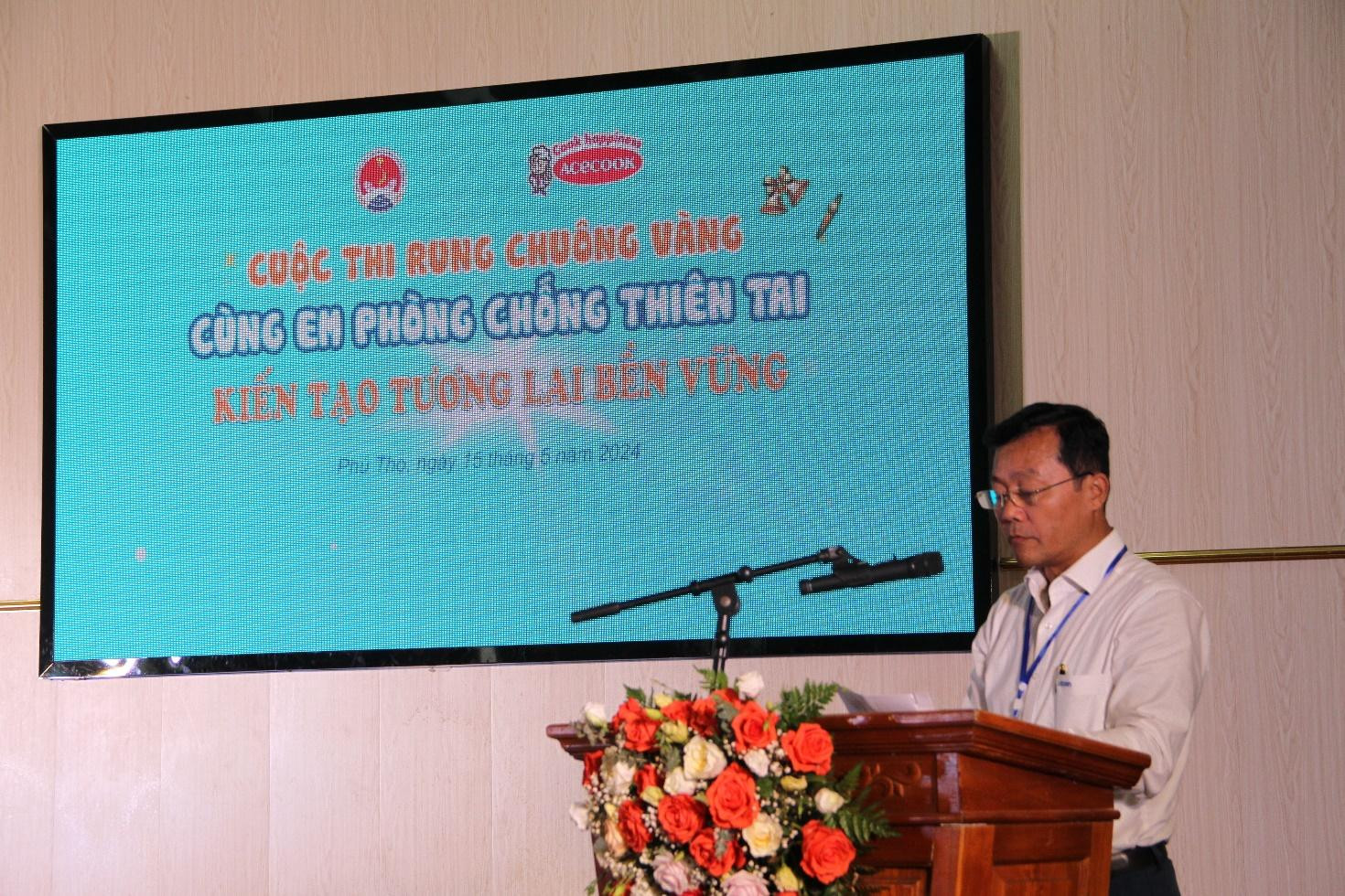 Ông Nguyễn Văn Tiến - Phó Chánh VPTT BCĐQG về PCTT – Phó Cục trưởng, Cục Quản lý đê điều và Phòng, chống thiên tai phát biểu khai mạc.