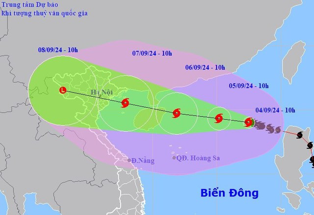 CẬP NHẬT: BÃO SỐ 3 (YAGI) tiếp tục tăng cường độ, có thể đạt cấp 15-16, giật trên cấp 17, hướng vào Bắc Bộ- Ảnh 1.