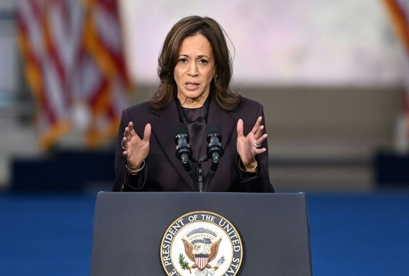 US Vice President Kamala Harris speaks at Howard University in Washington, DC, on November 6, 2024. Donald Trump won a sweeping victory Wednesday in the US presidential election, defeating Kamala Harris to complete an astonishing political comeback that sent shock waves around the world. (Photo by SAUL LOEB / AFP) (Photo by SAUL LOEB/AFP via Getty Images)