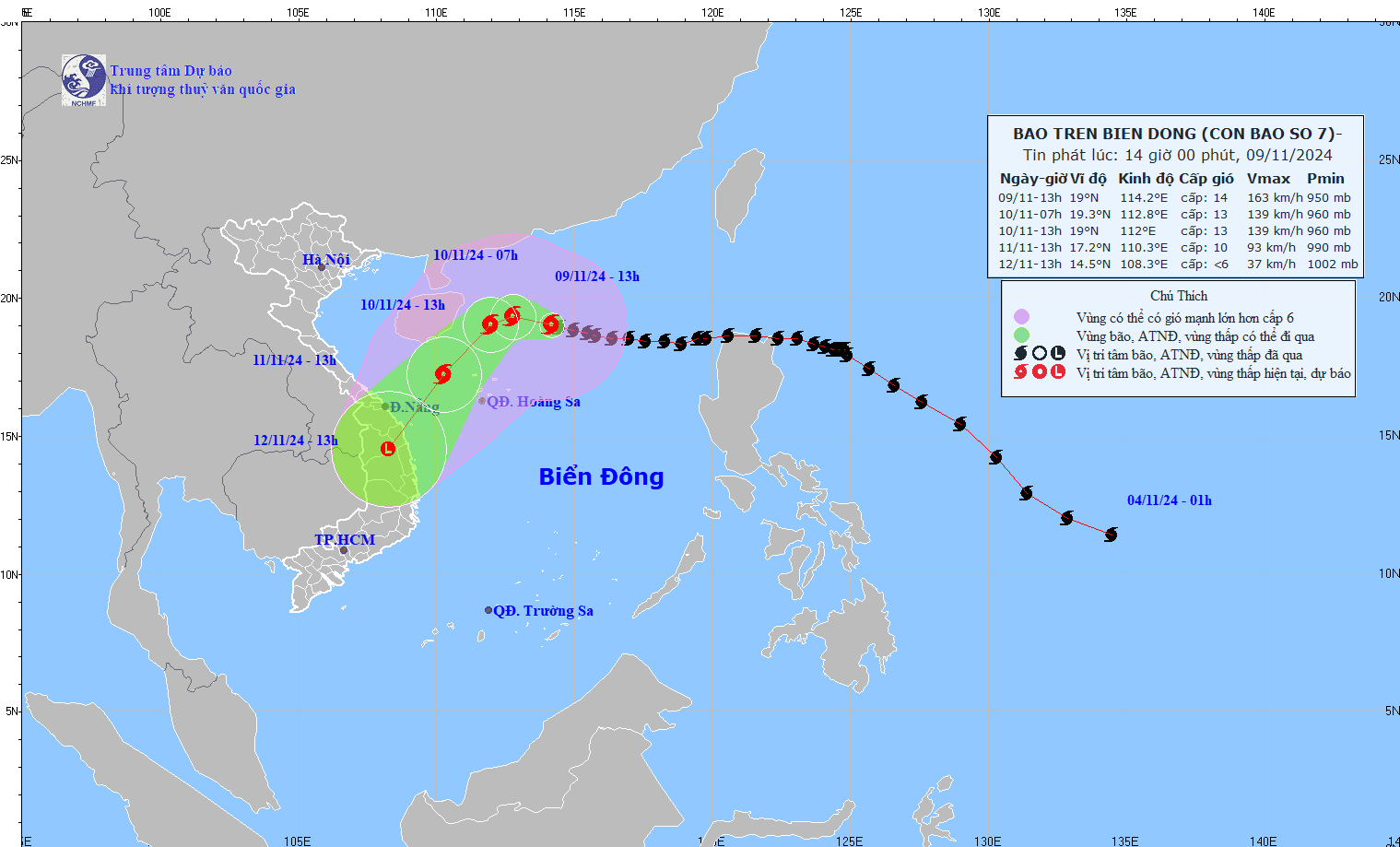 TIN BÃO TRÊN BIỂN ĐÔNG (Cơn bão số 07)