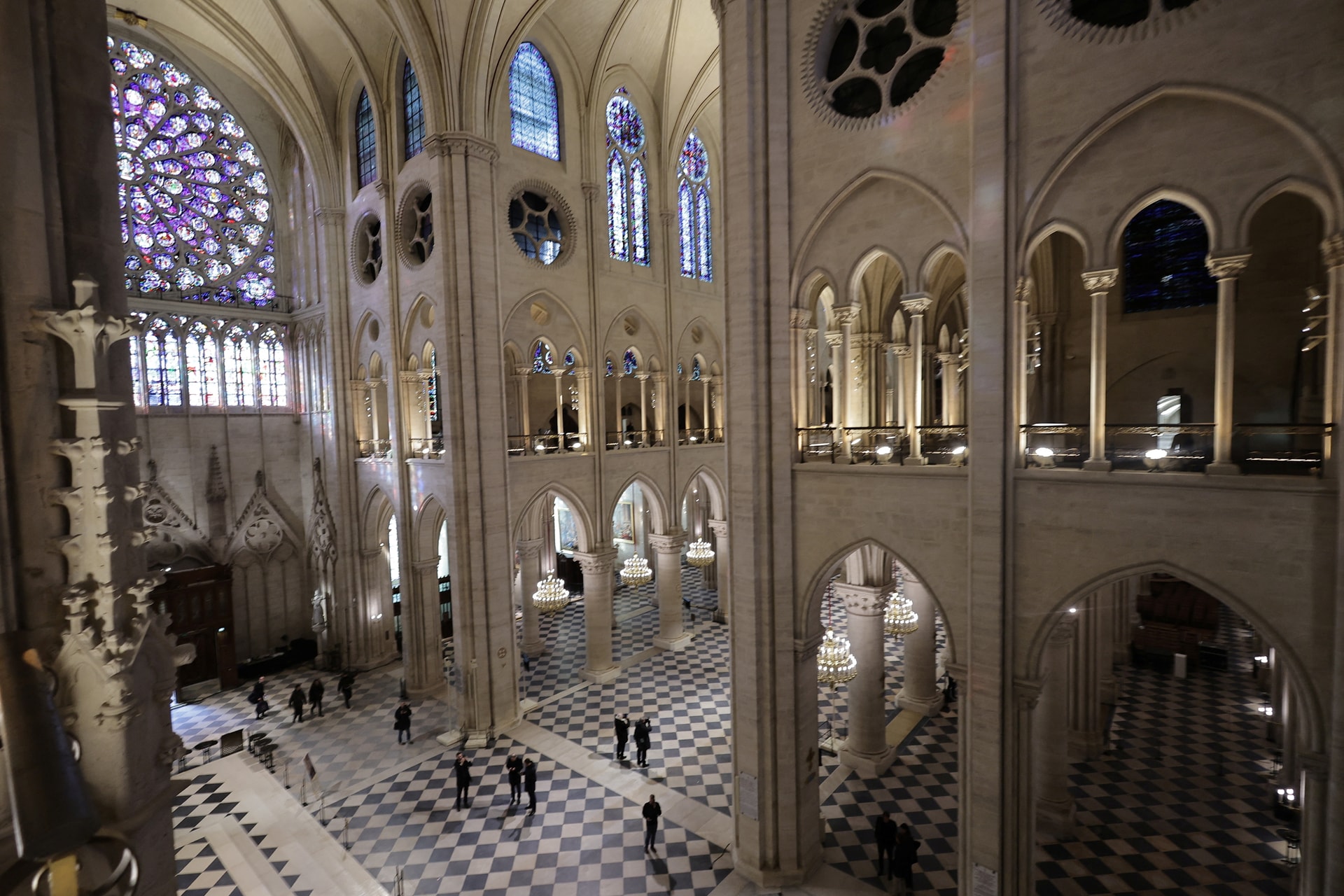 French President Macron visits the Notre-Dame Cathedral, in Paris