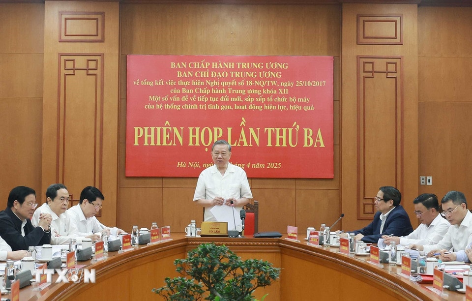 Tổng Bí thư Tô Lâm chủ trì phiên họp. (Ảnh: Thống Nhất/TTXVN)