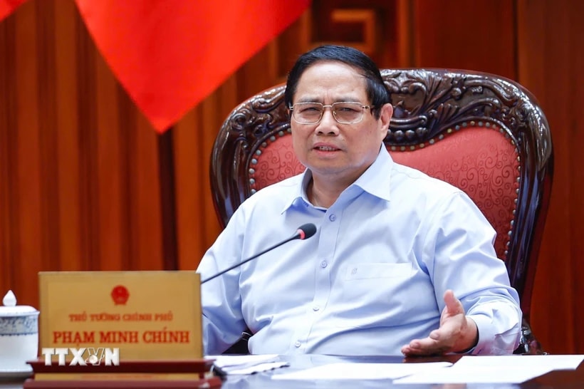 Thủ tướng Phạm Minh Chính chủ trì họp Thường trực Chính phủ về Dự thảo nghị quyết phát triển kinh tế tư nhân. Ảnh: Dương Giang-TTXVN