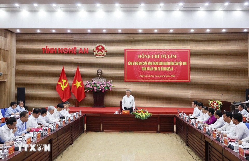 Tổng Bí thư Tô Lâm phát biểu. (Ảnh: Thống Nhất/TTXVN)