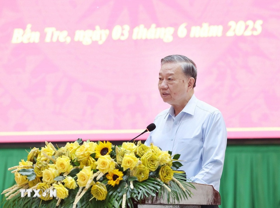 Tổng Bí thư Tô Lâm phát biểu chỉ đạo. (Ảnh: Thống Nhất/TTXVN)
