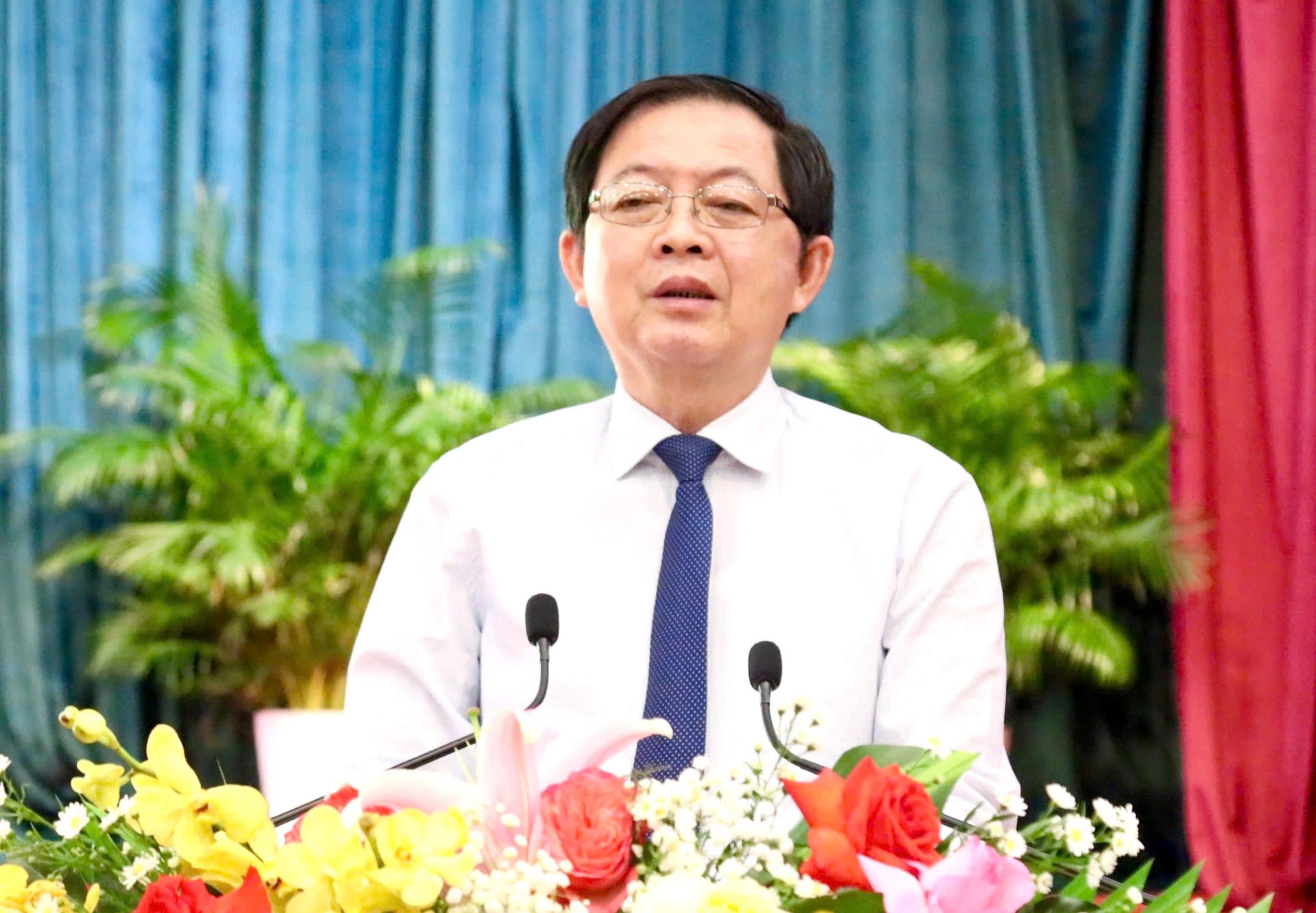 Bí thư Tỉnh uỷ Bình Định Hồ Quốc Dũng phát biểu chỉ đạo tại hội nghị