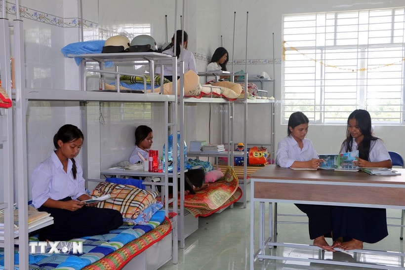 Khu nội trú của học sinh trường Phổ thông dân tộc nội trú trên địa bàn tỉnh Sóc Trăng cũ. (Ảnh: Tuấn Phi/TTXVN)