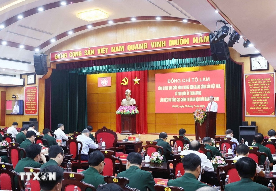 Tổng Bí thư Tô Lâm phát biểu chỉ đạo. (Ảnh: Thống Nhất/TTXVN)