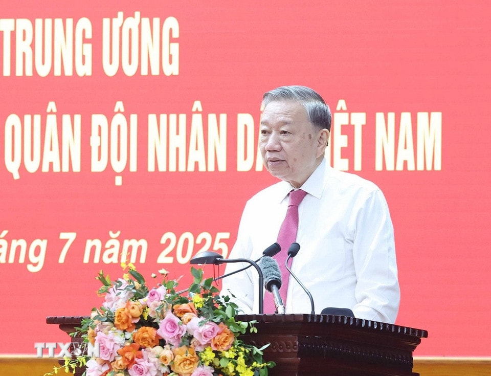 Tổng Bí thư Tô Lâm phát biểu chỉ đạo. (Ảnh: Thống Nhất/TTXVN)